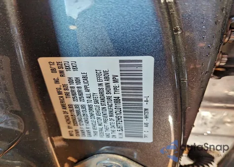 2012 Honda Crosstour Exl z USA, uszkodzony, nr VIN 5J6TF2H51CL011884